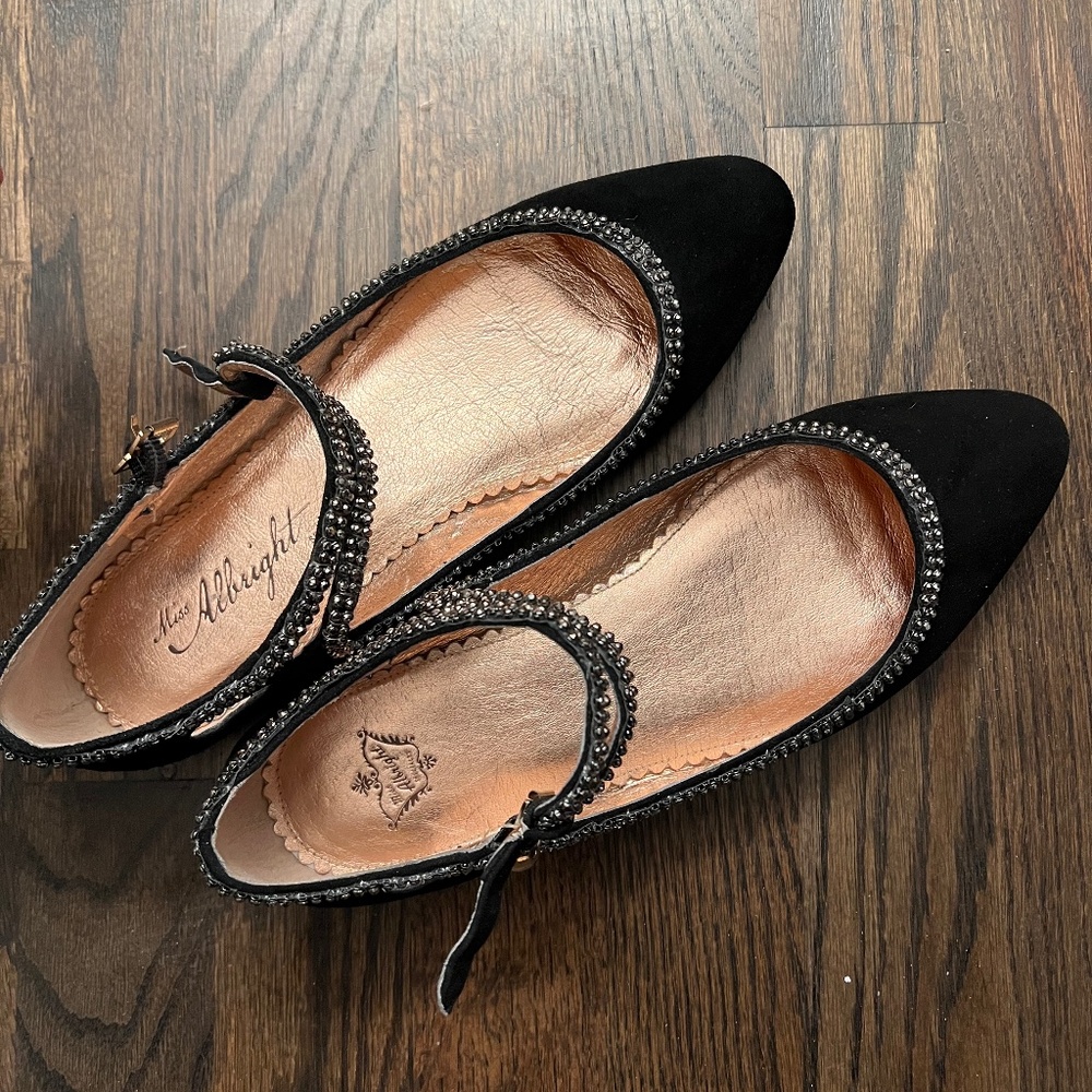 Miss Albright Anthropologie Black Dress Flats